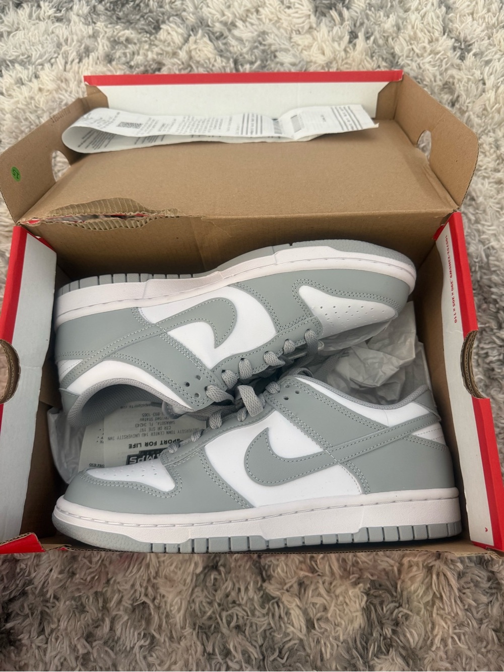 Nike Dunk Low White and Grey Casual Sneakers